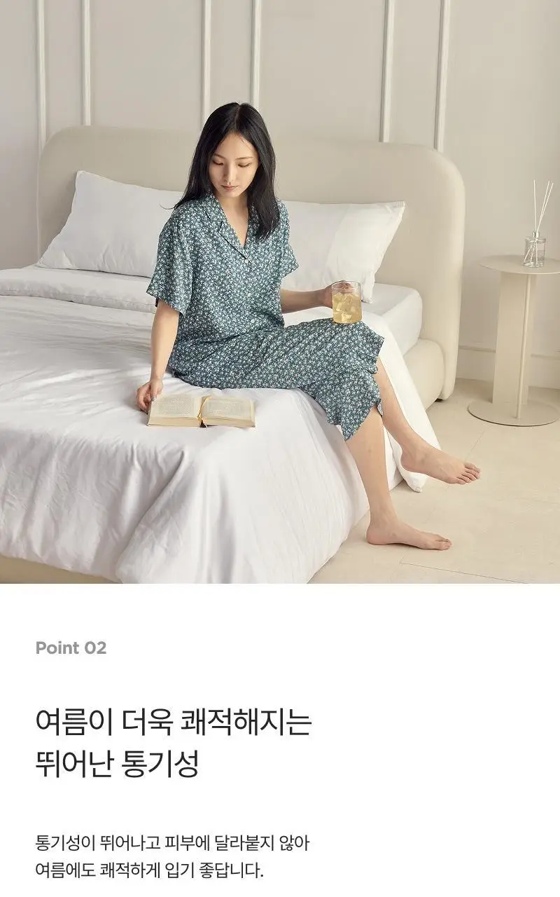 [모던하우스] L 모달100% 부드럽고 시원한 7부바지 네이비꽃 상세페이지 7